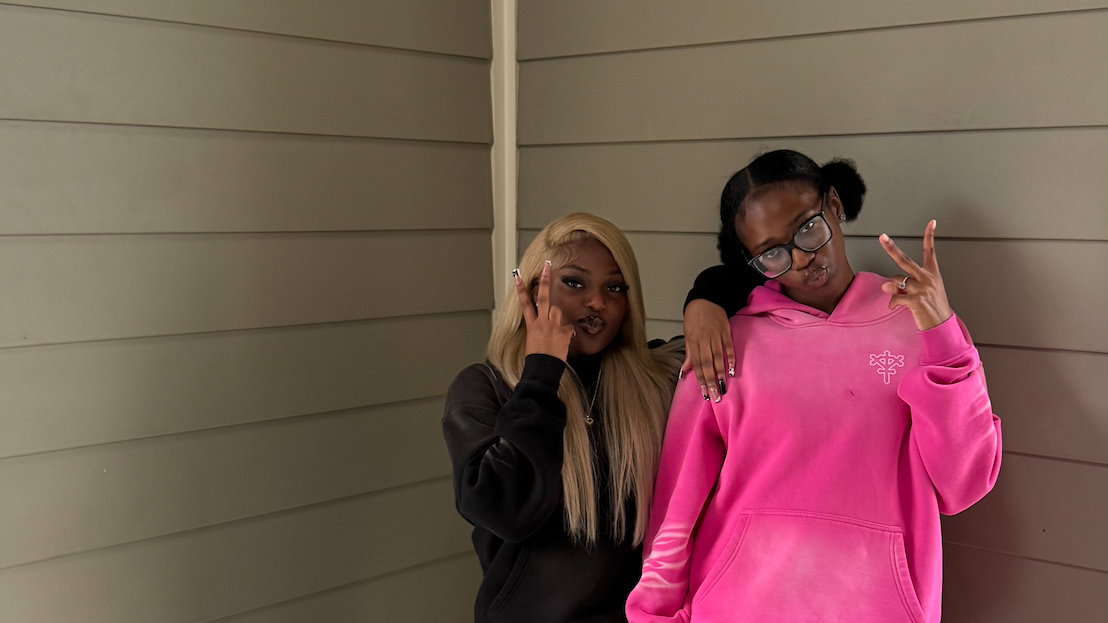 Two girls in Ivy Cross